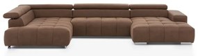 Divano angolare a U TROPEA sinistro marrone
