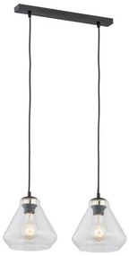 Argon 0854 - Lampadario su corda DECORATO 2xE27/15W/230V nero