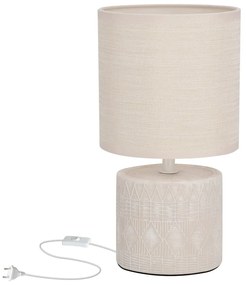 Lampada da tavolo beige con paralume in tessuto (altezza 26 cm) Dina - Candellux Lighting