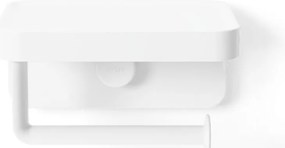 Porta carta igienica bianco autoportante in plastica riciclata Flex Adhesive - Umbra