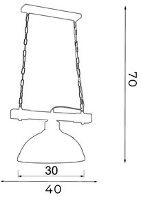 Lampadario a sospensione con catena HAKON 1xE27/60W/230V legno scuro