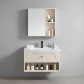 Set di mobili da bagno con lavabo River 60cm Creme