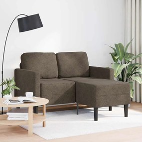 Divano 2 Posti Con Chaise A L Grigio Scuro 125 Cm İn Similpelle /