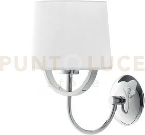 Applique a parete astoria cromo e bianco 1 luce attacco e27 18x27,5...