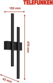 Telefunken 313205TF - Applique a LED da esterno 2xLED/4W/230V 4000K IP44