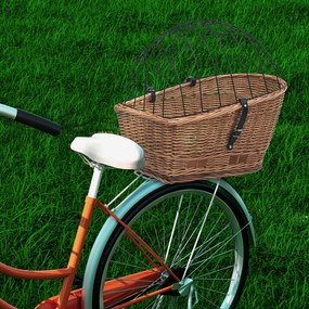 Cestino Posteriore Bici E Copertura 55x31x36cm Salice Naturale /