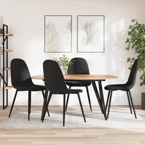 Sedie Da Pranzo 4 Pz Nere İn Velluto /