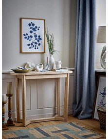 Tavolo consolle di colore naturale in legno di cauciù massiccio 35x100 cm Serrone – Bloomingville