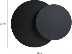 Applique da Parete Circle Nera Luce Indiretta Base G9