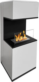 Camino a bioetanolo da terra Oslo in acciao bianco L38xP38xH100 cm