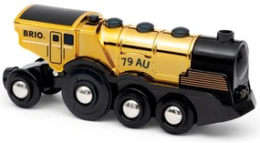 Brio – Potente Locomotiva d'Oro con Azioni a Batteria