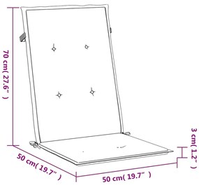 Cuscini per Sedie 4 pz Blu 120x50x3 cm in Tessuto