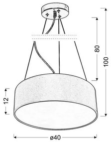 Lampadario a sospensione con filo KIOTO 3xE27/40W/230V