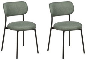 Set di 2 sedie da Pranzo tessuto verde CASEY Beliani