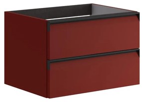Mobile da bagno sospeso sotto lavabo L 59.5 x H 40 x P 45.5 cm bordeaux laccato opaco, 2 cassetti VISOBATH Fusion