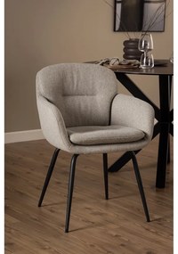 Sedia da pranzo beige in imbottito con braccioli Dora – Actona