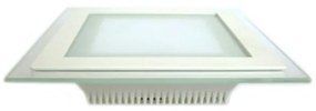 Faretto Led Da Incasso Quadrato 12W Bianco Freddo Con Vetro Stile Moderno Illuminazione Bagno Soggiorno SKU-4741