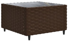 Set mobili da giardino 6pz con cuscini in polyrattan marrone