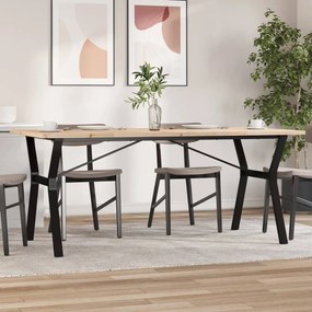 Tavolo Da Pranzo Telaio A Y 180x90x75,5 Cm Legno Pino E Acciaio /