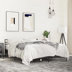 Giroletto nero 160x200 cm in legno multistrato e metallo