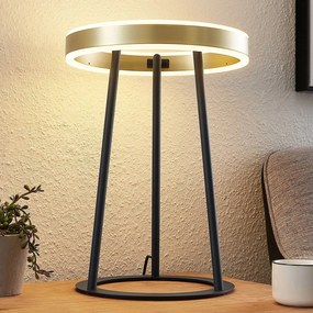 Lucande Seppe lampada LED da tavolo, ottone