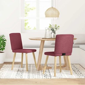 Sedie Da Pranzo 2 Pz Rosso Vino İn Tessuto /