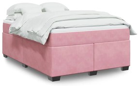 Giroletto A Molle Con Materasso Rosa 140x190 Cm İn Velluto /
