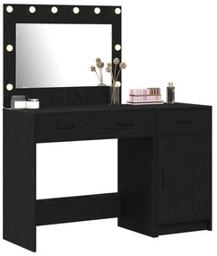 Set di 2 tavoli da trucco con led in legno nero