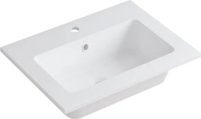 Lavabo a incasso rettangolare L 60.5 x H 14 x P 46 cm in resina bianco opaco