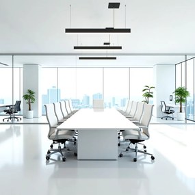 Lampada Lineare LED a Sospensione 42W 120cm Nera, con driver Philips Colore Bianco Variabile CCT