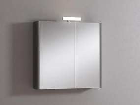 Pensile con luce Akira laccato lucido grigio L 71.5 x H 70 x P 15.5 cm