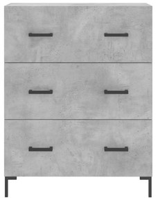 Credenza grigio cemento 69,5x34x90 cm in legno multistrato