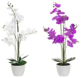 Fiori Decorativi DKD Home Decor 44 x 27 x 77 cm Lilla Bianco Verde Orchidea (2 Unità)