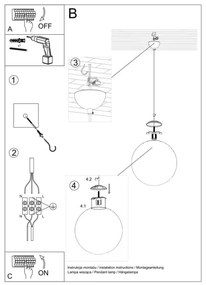 Sollux SL.0717 - Lampadario su filo TOYA 1xE27/60W/230V d. 40 cm