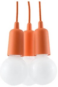 Lampadario su filo DIEGO 3xE27/60W/230V arancione