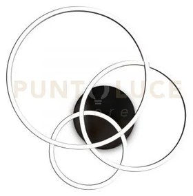 Frame plaoniera cerchi led 3000k  41w  5200 lm nero 56cm