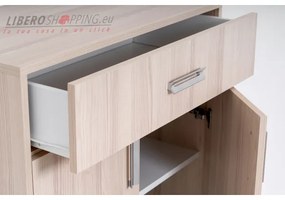 Mobile in legno con 2 ante e 1 cassetto 81x120h cm multiuso Rovere