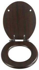 Sedile per WC scuro con chiusura facilitata Wengé, 43 x 37 cm - Wenko