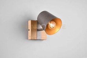 Bell spot orientabile base legno naturale diffusore metallo acciaio...