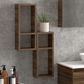 Composizione bagno sospesa 100cm: mobile, specchio e due pensili  TOD-100C - KAMALU