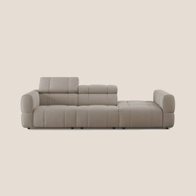 Giotto Divano con terminale e opzione relax elettrico in microfibra effetto velluto impermeabile T09
