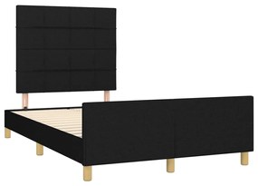 Giroletto con testiera nero 120x190 cm in tessuto