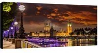 Stampa su tela Westminster illuminato, multicolore 140 x 70 cm