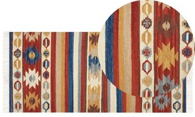Tappeto kilim lana multicolore 80 x 150 cm JRARAT Beliani