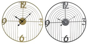 Orologio da Parete DKD Home Decor Nero Dorato Metallo (45 x 3 x 45 cm)