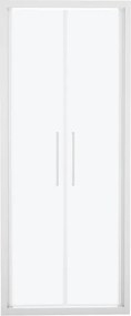 Porta doccia saloon L 72-76 cm x H 195 cm per nicchia in vetro smerigliato SP. 6 mm, profilo opaco bianco, serie Record
