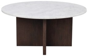 Tavolino rotondo in marmo bianco-marrone 90x90 cm Brooksville - Rowico