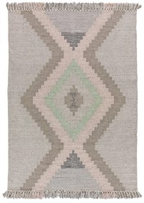 Tappeto beige in cotone riciclato tessuto a mano 160x230 cm Chandia – Universal