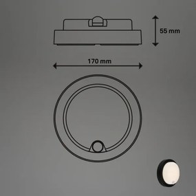 Brilo - Lampada da parete LED ricaricabile per esterni con sensore, 4W, 5V, batteria 4400 mAh, IP44, nera