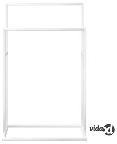 vidaXL Portasciugamani Autoportante Bianco 48x24x78,5 cm in Ferro